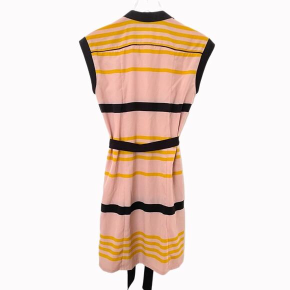 Jason Wu for Target Striped Sleeveless Collared Pleated Shift Mini Dress Sz S - Picture 4 of 6